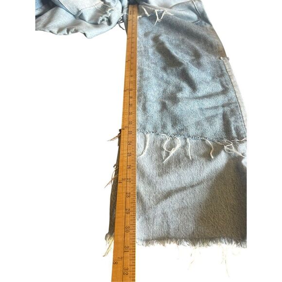 Garage Denim Wide Leg Y2K Patchwork Light Wash High Waist Jeans Size 5(27) - Picture 4 of 7